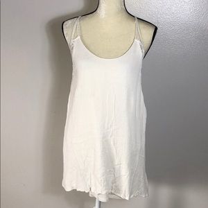 Layered crochet back dress